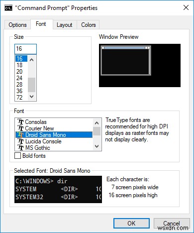 Cách thêm Phông chữ Tùy chỉnh vào Dấu nhắc Lệnh trong Windows 11/10 