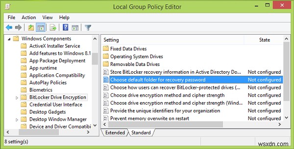 Thay đổi vị trí mặc định để lưu Khóa khôi phục BitLocker trong Windows 11/10 