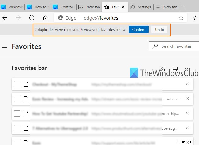 Cách xóa Mục ưa thích Trùng lặp trong trình duyệt Microsoft Edge 