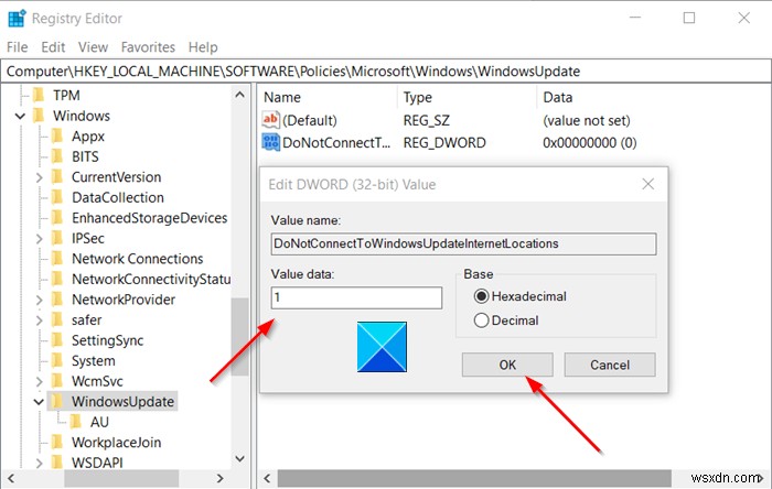 Ngăn Windows 10 kết nối với bất kỳ vị trí Internet Windows Update nào 