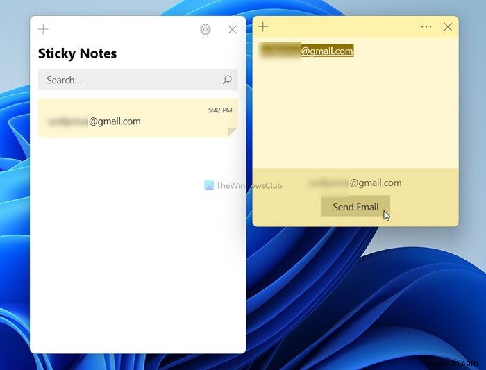 Cách sử dụng Sticky Notes để gửi Email trong Windows 11/10 