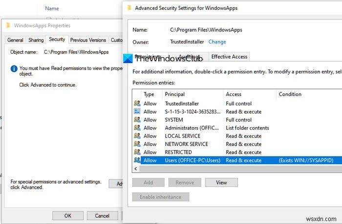 Thư mục ẩn WindowsApps là gì và tại sao tôi không thể truy cập nó? 