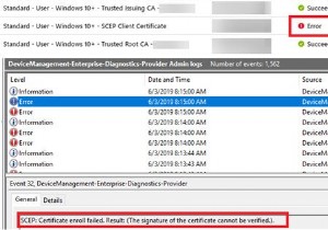 Triển khai SCEP cho các thiết bị Windows 10 không thành công sau khi bạn gia hạn chứng chỉ CA 