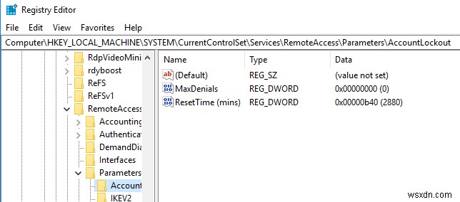 Cách định cấu hình Khóa tài khoản máy khách truy cập từ xa trong Windows Server 