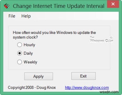 Cách thay đổi khoảng thời gian cập nhật thời gian Internet trong Windows 11/10 
