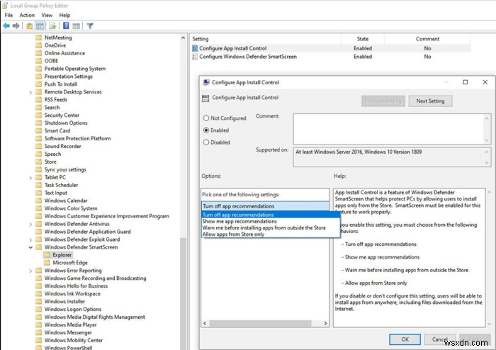 Tùy chọn chọn nơi tải ứng dụng bị chuyển sang màu xám trong Cài đặt Windows 10 