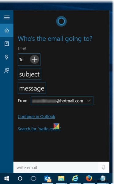 Sử dụng Lệnh thoại để viết Email bằng Cortana trên Windows 11/10 