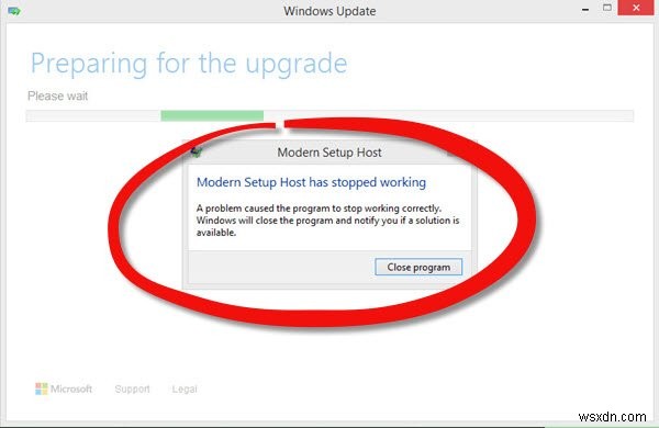 Máy chủ thiết lập hiện đại đã ngừng hoạt động - Lỗi Windows 10 