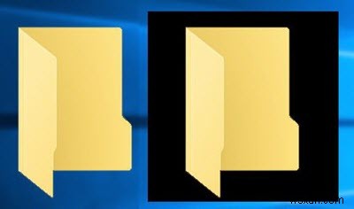 Nền đen đằng sau các biểu tượng Thư mục trong Windows 11/10 