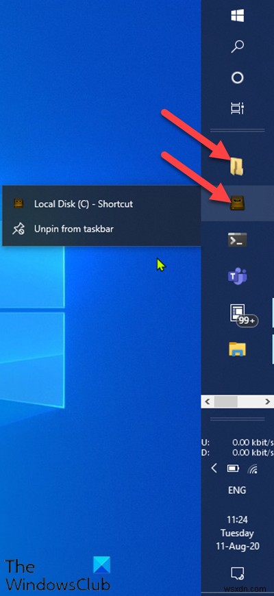 Cách ghim Thư mục hoặc Ổ đĩa vào Thanh tác vụ trong Windows 10 