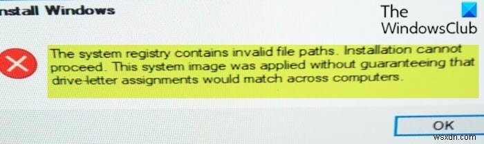 Sổ đăng ký hệ thống chứa đường dẫn tệp không hợp lệ - Lỗi nâng cấp Windows 