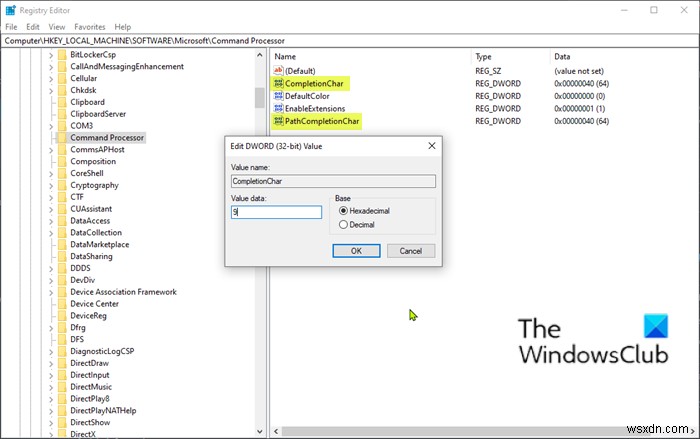 Phím TAB để Tự động hoàn thành không hoạt động trong Command Prompt của Windows 10 