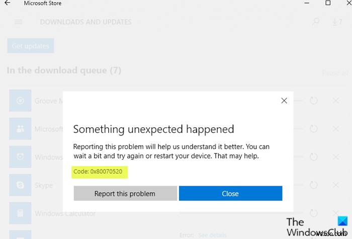 Sửa lỗi Microsoft Store 0x80070520 trong Windows 10 