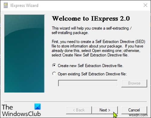 Cách tạo kho lưu trữ tự giải nén trên Windows 10 với IExpress 