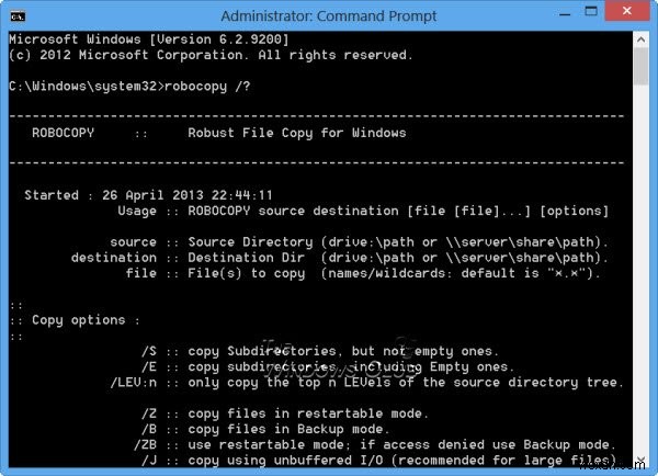 Robocopy trong Windows 11/10 &Microsoft Robocopy GUI 