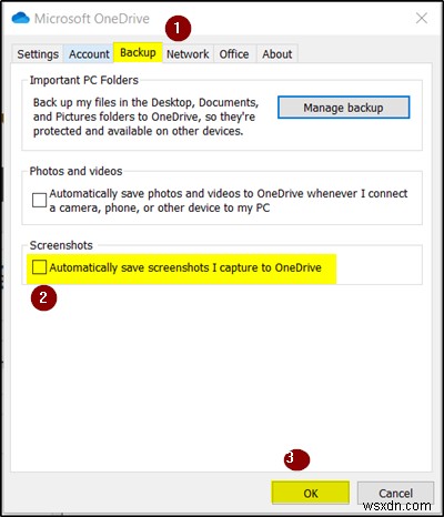 Ngăn OneDrive chiếm quyền sử dụng phím Print Screen trên Windows 11/10 