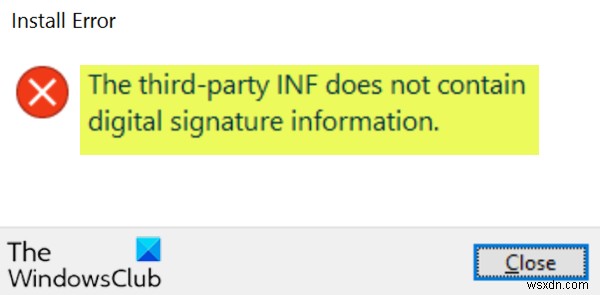 INF của bên thứ ba không chứa thông tin chữ ký điện tử 