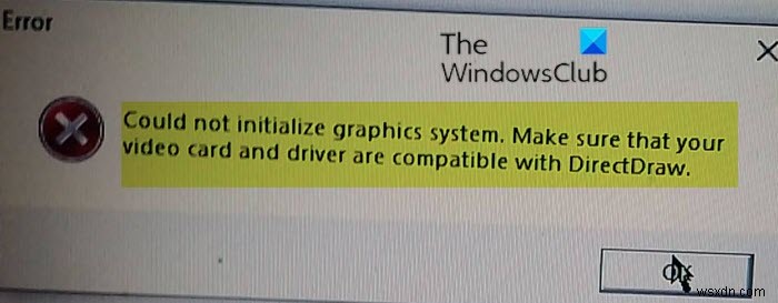 Không thể khởi chạy hệ thống đồ họa trên máy tính Windows 10 