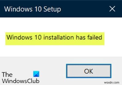 Sửa lỗi cài đặt Windows 11/10 bị lỗi không thành công 