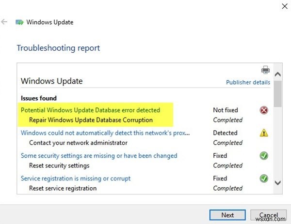 Đã phát hiện lỗi cơ sở dữ liệu Windows Update tiềm ẩn trong Windows 11/10 