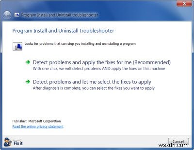 Không thể cài đặt hoặc gỡ cài đặt chương trình trong Windows 11/10? Sử dụng Trình gỡ rối cài đặt và gỡ cài đặt chương trình 