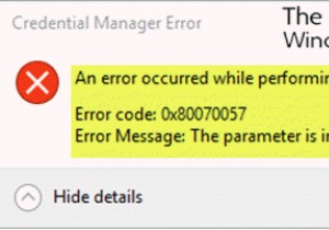 Lỗi trình quản lý thông tin xác thực 0x80070057 trên Windows 11/10 