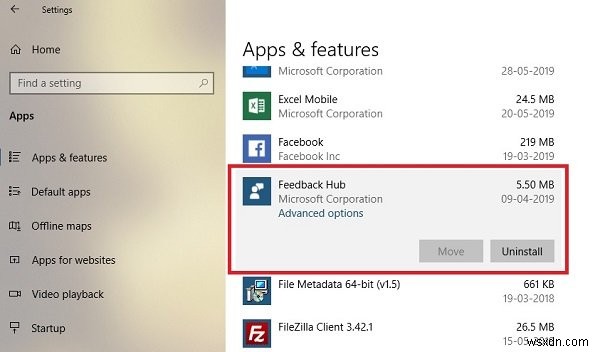 Cách gỡ cài đặt Ứng dụng Hub Phản hồi trong Windows 10 