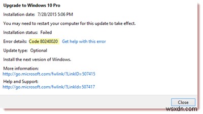 Sửa lỗi cài đặt, cập nhật hoặc nâng cấp Windows không thành công 