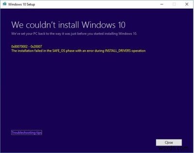 Sửa lỗi cài đặt, cập nhật hoặc nâng cấp Windows không thành công 
