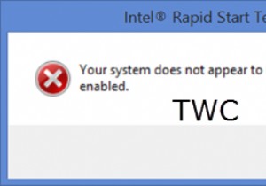 Hệ thống của bạn dường như không được bật Công nghệ khởi động nhanh Intel 