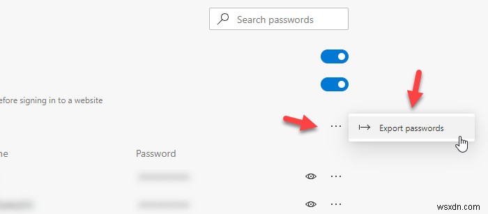Cách nhập hoặc xuất mật khẩu đã lưu từ Microsoft Edge 