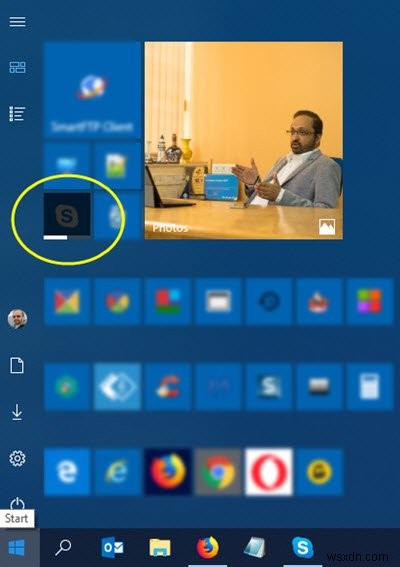 Start Menu Tiles sắp tối trên Windows 10 