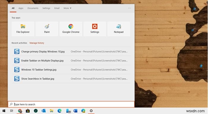Thanh hoặc biểu tượng Tìm kiếm của Windows 10 bị thiếu 
