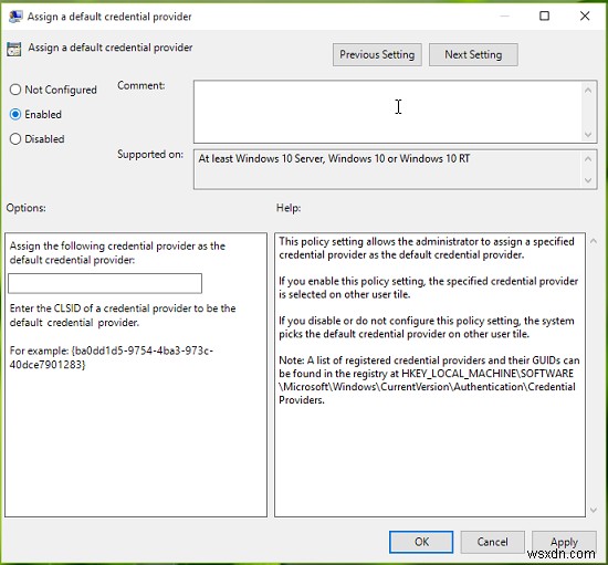 Cách chỉ định Nhà cung cấp thông tin xác thực mặc định trong Windows 11/10 