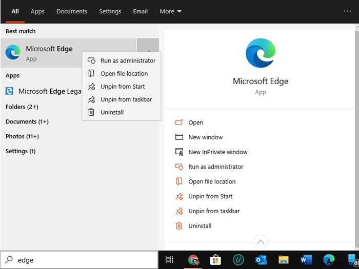 Cách gỡ cài đặt Trình duyệt Microsoft Edge Chromium trong Windows 10 