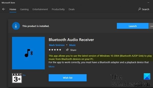 Truyền nhạc từ Android và iPhone sang PC chạy Windows 11/10 qua Bluetooth A2DP Sink 
