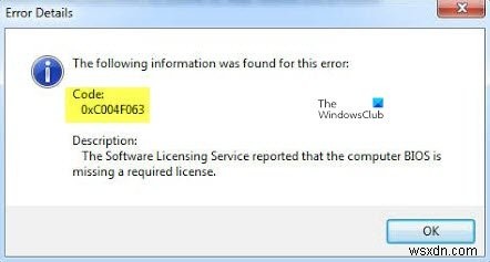 Cách khắc phục Lỗi kích hoạt Windows 0xc004f063 trong Windows 10 