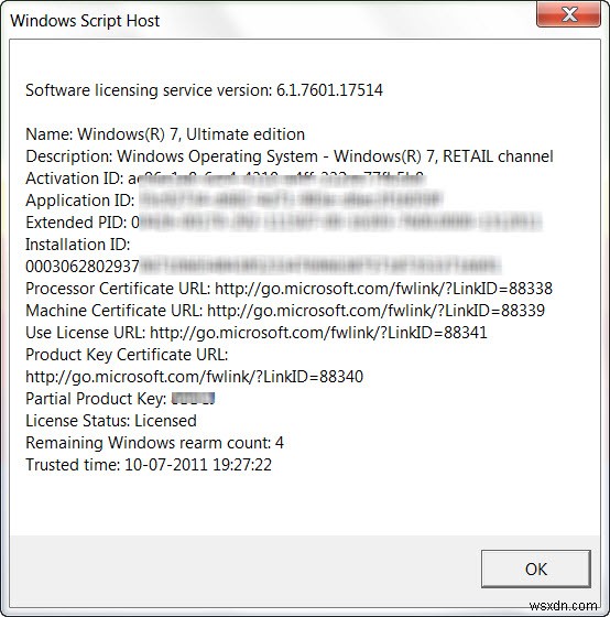 Xem Trạng thái Cấp phép và ID Kích hoạt của Hệ điều hành Windows của bạn với slmgr.vbs 