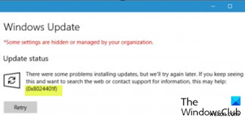 Sửa lỗi Windows Update 0x8024401f trên Windows 10 