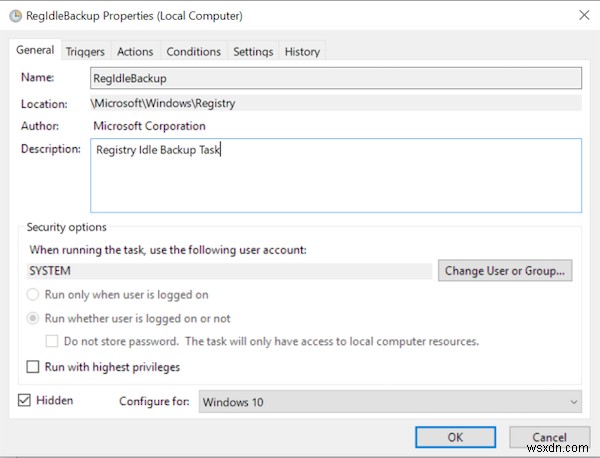 Cách tự động sao lưu Registry vào thư mục RegBack trong Windows 11/10 