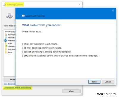 Lập chỉ mục tìm kiếm đã bị tắt trong Windows 11/10 
