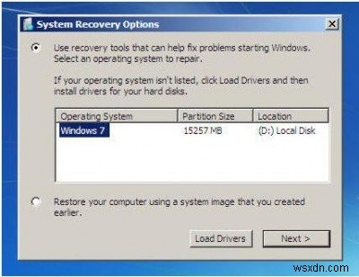 Windows không khởi động sau khi nén Ổ đĩa hệ thống 
