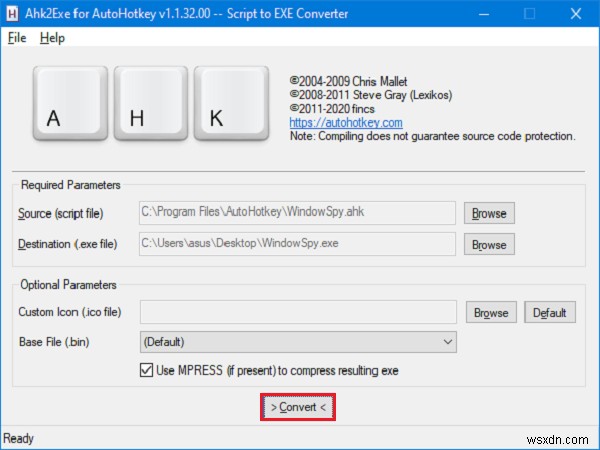 Cách chuyển đổi tệp AHK thành tệp EXE trong Windows 10 