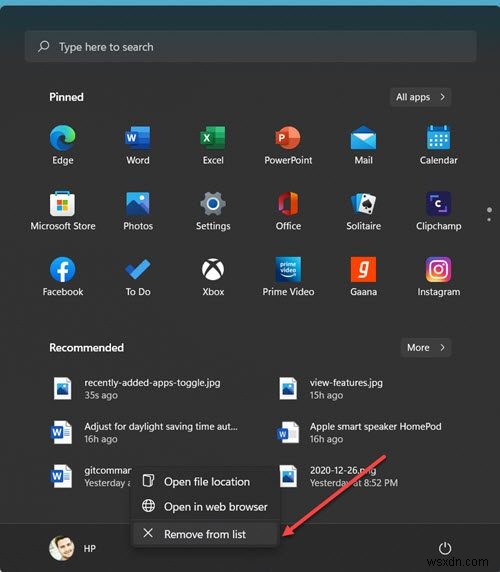 Hiện, ẩn nhóm ứng dụng đã thêm gần đây trong Start Menu của Windows 11/10 