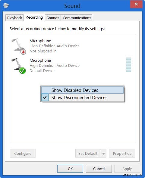 Cách bật tất cả các thiết bị ghi trong Windows 11/10 