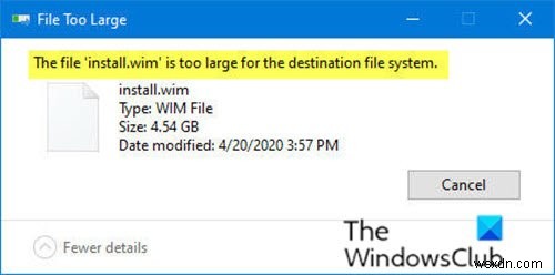 Cách sửa lỗi tệp install.wim của Windows 10 quá lớn đối với ổ đĩa flash USB 