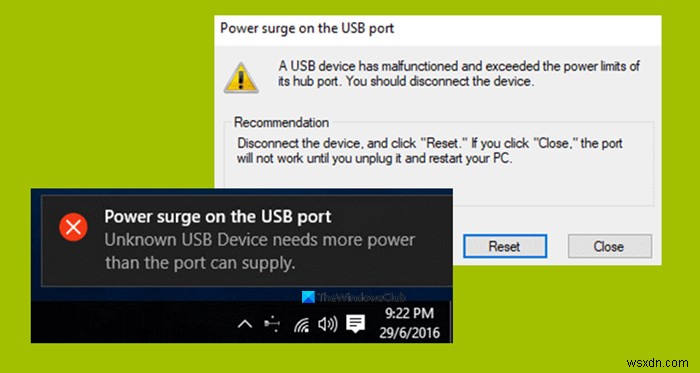 Khắc phục lỗi đột ngột nguồn trên cổng USB trên Windows 11/10 