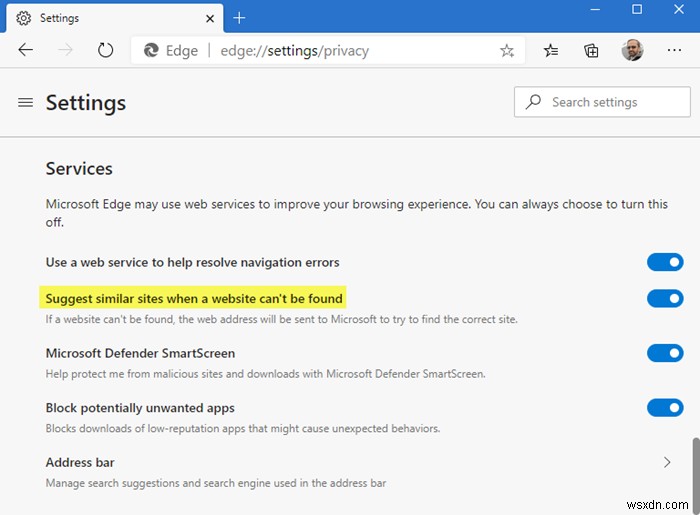 Cách bật hoặc tắt tính năng Bác sĩ liên kết trong Microsoft Edge 