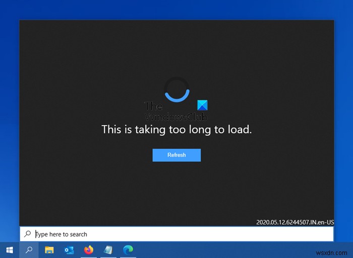 Quá trình tải này mất nhiều thời gian - Tìm kiếm trên Windows 10 