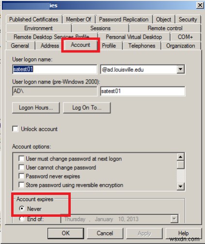 Tài khoản của người dùng đã hết hạn trên Windows 11/10 